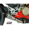 SC Project S1 D26A LT41T Muffler Titanium with Carbon Fiber End Cap With De Cat Link For Ducati Panigale V4 V4S (2019 2020)