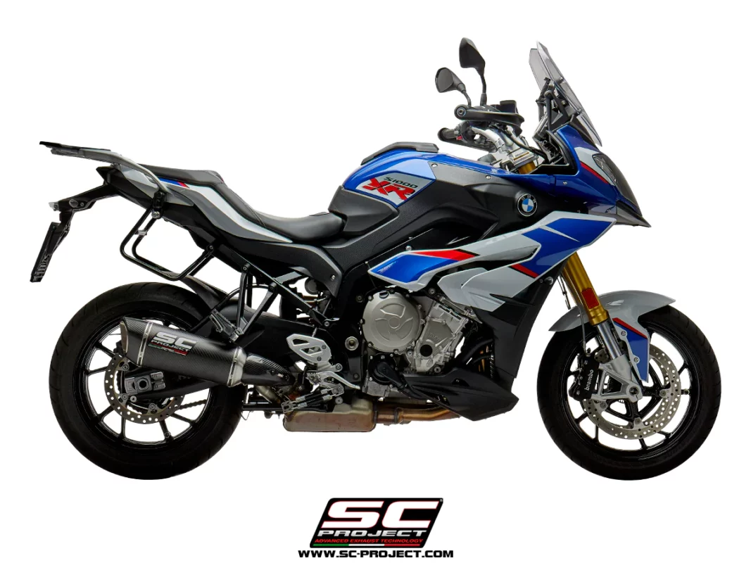 SC Project SC1 R B23A L91T Muffler Low Position Titanium with Carbon fiber end cap For BMW S 1000XR (2017 2019)