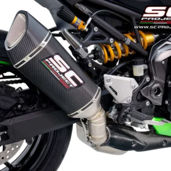 SC Project SC1 R K34B 90C Muffler Carbon fiber with Carbon Fiber End Cap (Carbon Protection INCLUDED) For Kawasaki Z900 BS6 (2020 2021)