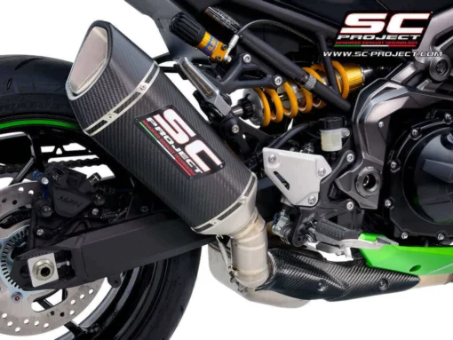 SC Project SC1 R K34B 90C Muffler Carbon fiber with Carbon Fiber End Cap (Carbon Protection INCLUDED) For Kawasaki Z900 BS6 (2020 2021)