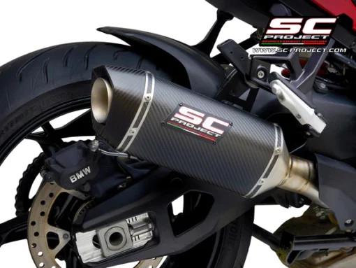 SC Project SC1 S B37A 124T Muffler Titanium with Carbon Fiber end cap For BMW S 1000XR (2020 2021) 3