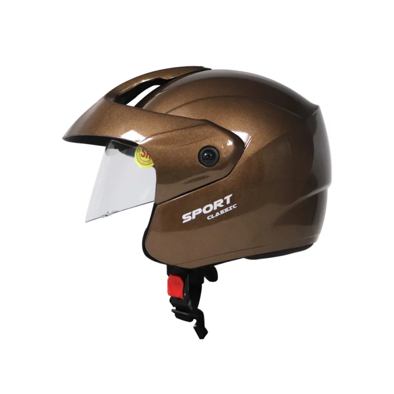 TVS Open Face Helmet Brown