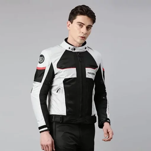 TVS Racing 3L White Riding Jacket 2