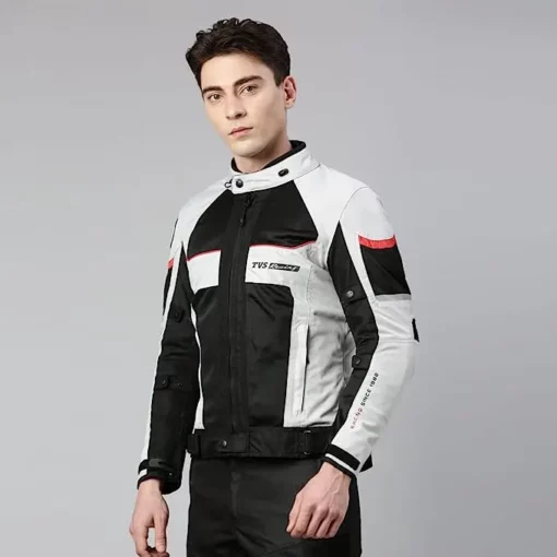 TVS Racing 3L White Riding Jacket 3