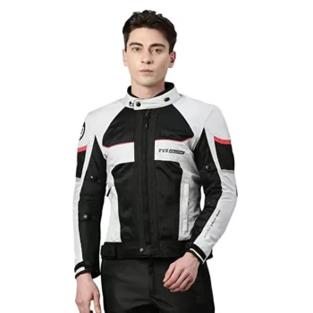 TVS Racing 3L White Riding Jacket