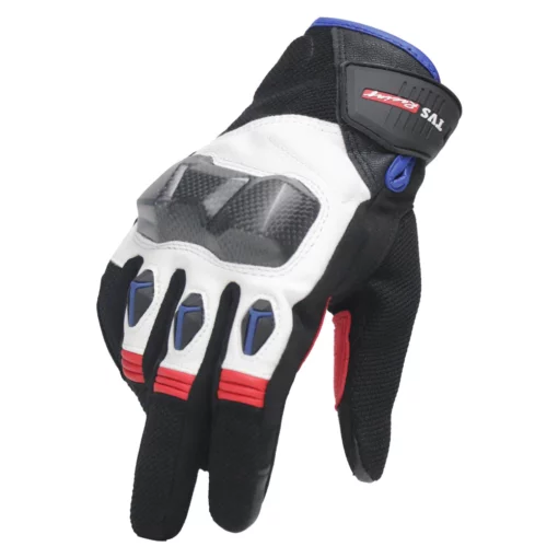 TVS Racing City Black White Riding Gloves