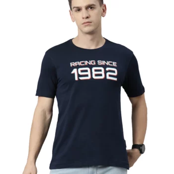 TVS Racing Classic Round Neck Navy Blue 1982 Tee Shirt