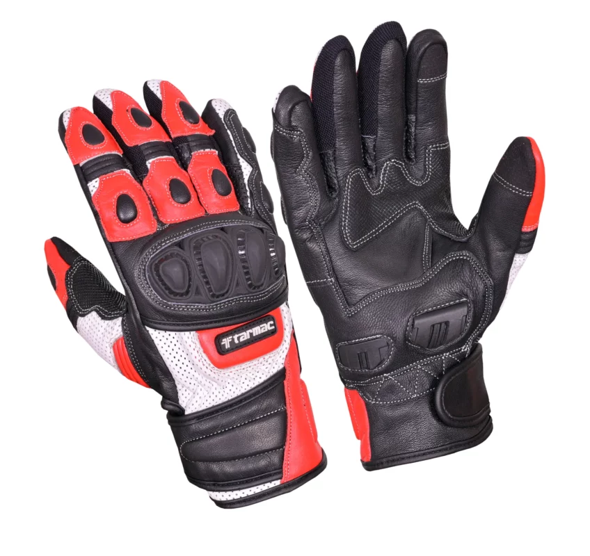 Tarmac Swift Black White Red Riding Gloves