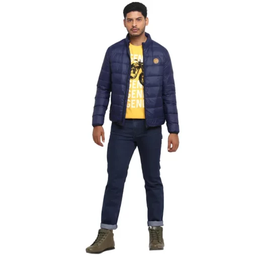 Royal Enfeild Down Quilted Navy Jacket 5