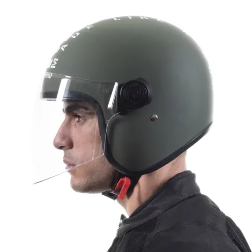 Royal Enfield Mlg Copter Face Long Visor Battle Green Helmet 2