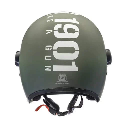 Royal Enfield Mlg Copter Face Long Visor Battle Green Helmet 6