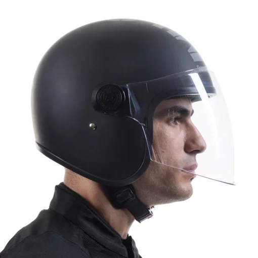 Royal Enfield Mlg Copter Face Long Visor Matt Black Helmet 3