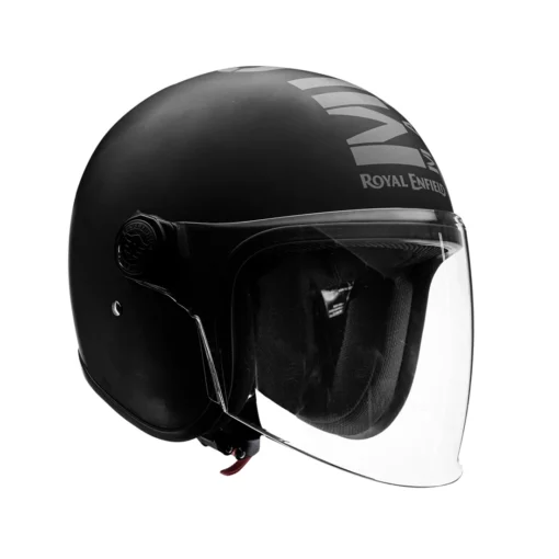 Royal Enfield Mlg Copter Face Long Visor Matt Black Helmet