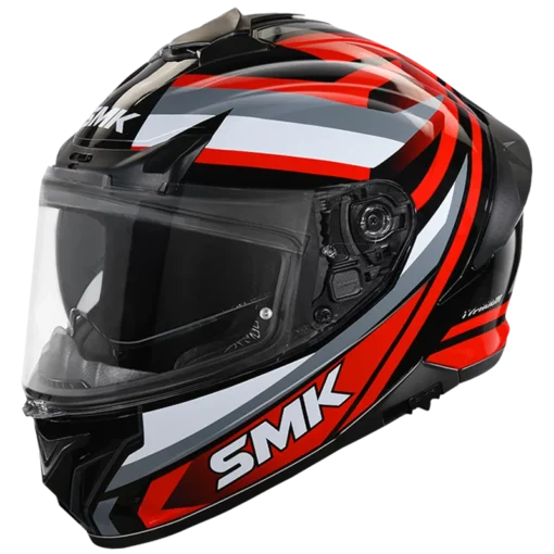 SMK Typhoon Freeride Gloss Black Red Grey (GL236) Helmet