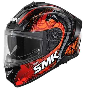 SMK Typhoon Reptile Black Orange Red Matt (MA273) Helmet