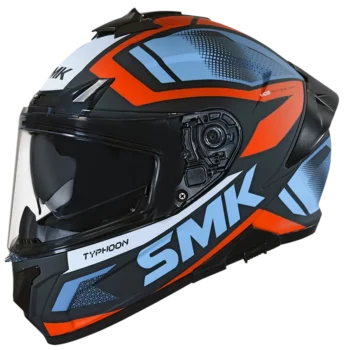 SMK Typhoon Thorn Gloss Black Orange Grey (GL276) Helmet