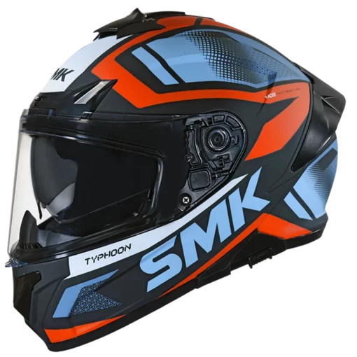 SMK Typhoon Thorn Gloss Black Orange Grey (GL276) Helmet