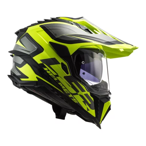 LS2 MX701 EXPLORER Alter Matt Black Hi Viz Yellow Helmet 2