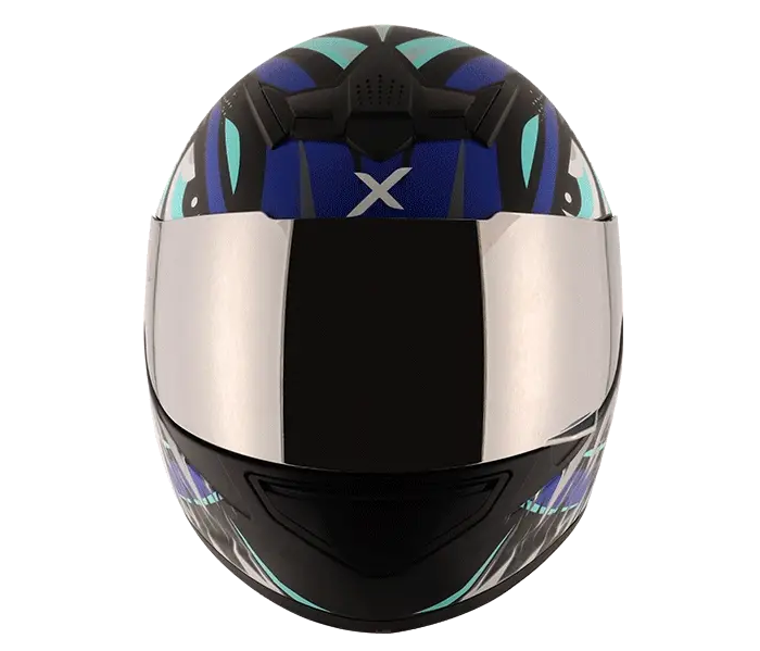 AXOR RAGE TROGON Gloss Black Blue Full Face Helmet 1