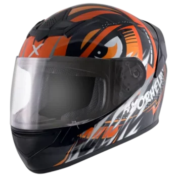 AXOR RAGE TROGON Gloss Black Orange Full Face Helmet 1