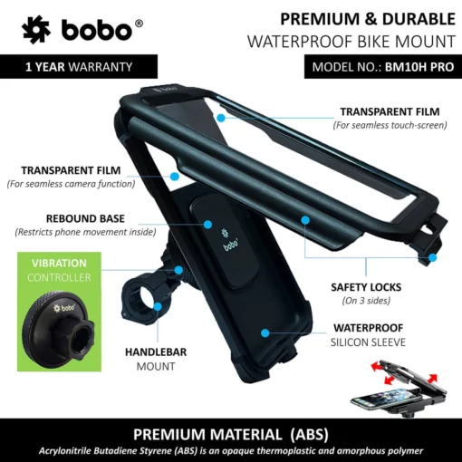 Bobo BM 10H Pro Black Bike Mobile Charger 3