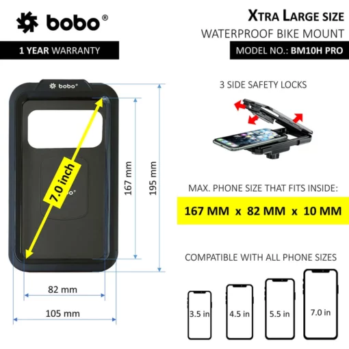 Bobo BM 10H Pro Black Bike Mobile Charger 4