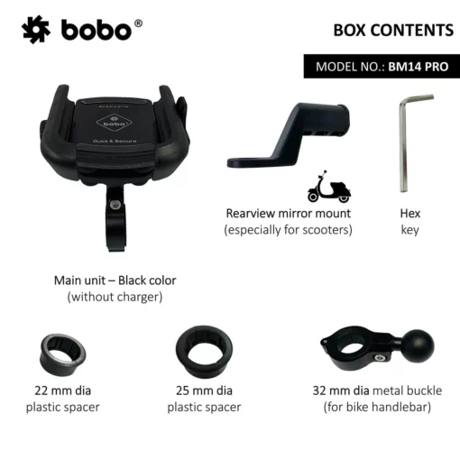 Bobo BM 14 PRO ( Black) Bike Mobile Charger 3