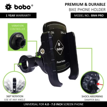 Bobo BM 4 Pro Black Bike Mobile Charger 2
