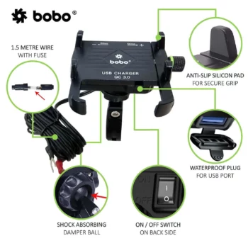 Bobo BM 5 Black Bike Mobile Charger 2