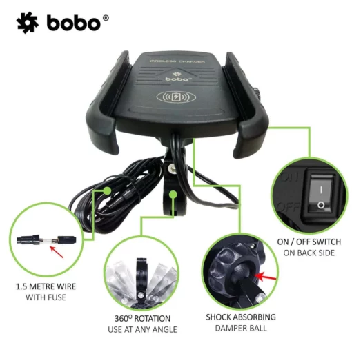 Bobo BM 6 Black Bike Mobile Charger 2