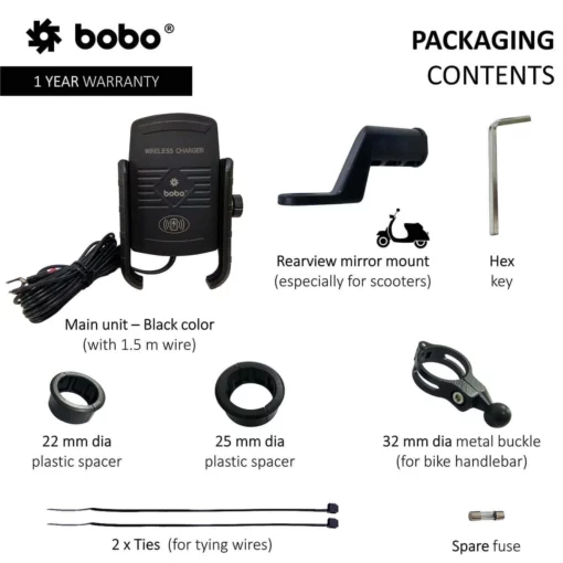 Bobo BM 6 Black Bike Mobile Charger 3