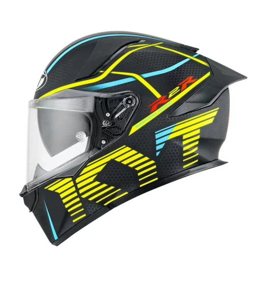 KYT R2R Pro Concept Matt Black Yellow Helmet 2