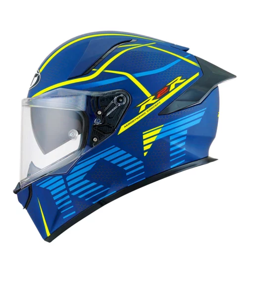 KYT R2R Pro Concept Matt Blue Yellow Helmet 2