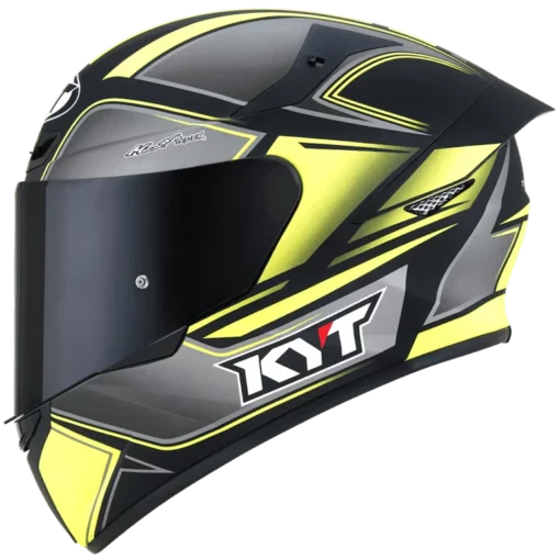 KYT TT Course Tourist Matt Yellow Fluo Helmet 4