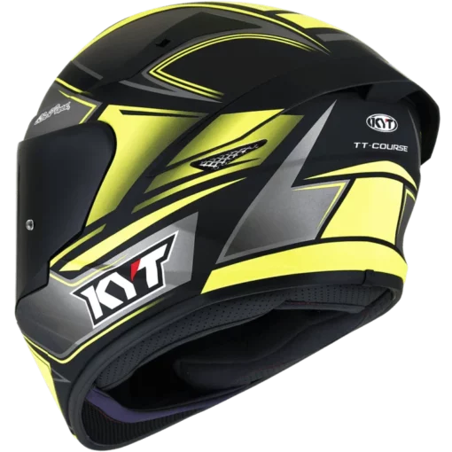 KYT TT Course Tourist Matt Yellow Fluo Helmet 5