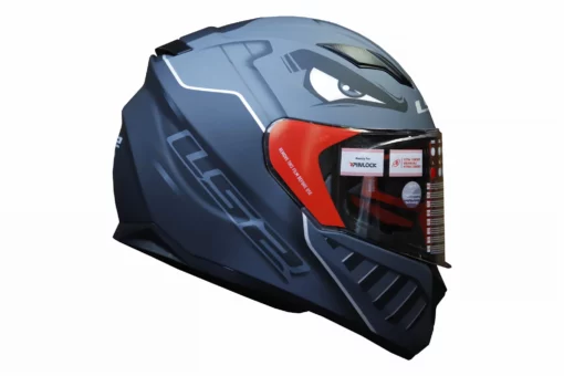 LS2 FF320 Badas Gloss Black Grey Full Face Helmet 3