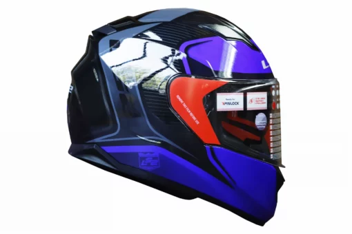 LS2 FF320 Flaux Gloss Black Blue Full Face Helmet 3