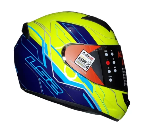 LS2 FF352 Chaser Gloss Blue Yellow Helmet 4
