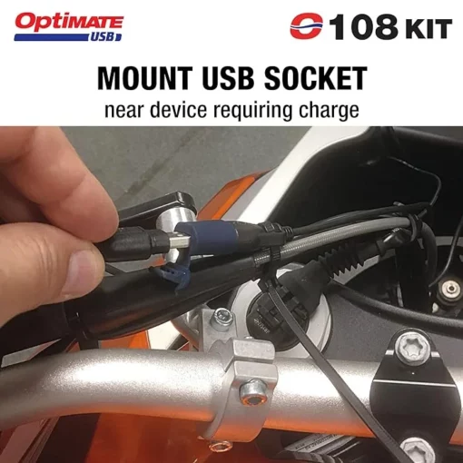 Optimate O 108 USB Charger with Battery Indicator Kit (includes Battery Lead) – 3300mA 4