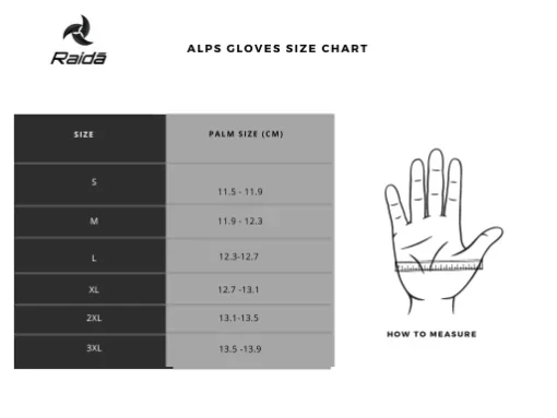 Raida Alps Waterproof Black Riding Gloves 7
