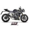 SC Project S1 Muffler Titanium with carbon fiber end cap for Triumph Street Triple 765 (2017 19) (T18B LTS41T) 3