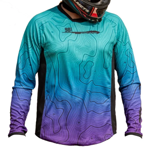 98 Fahren Moto Escape Canyon Series Light Blue & Purple Jersey 1