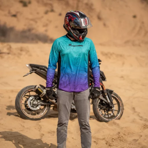 98 Fahren Moto Escape Canyon Series Light Blue & Purple Jersey 3