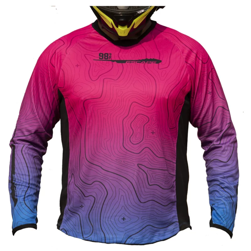 98 Fahren Moto Escape Canyon Series Pink & Blue Jersey 1