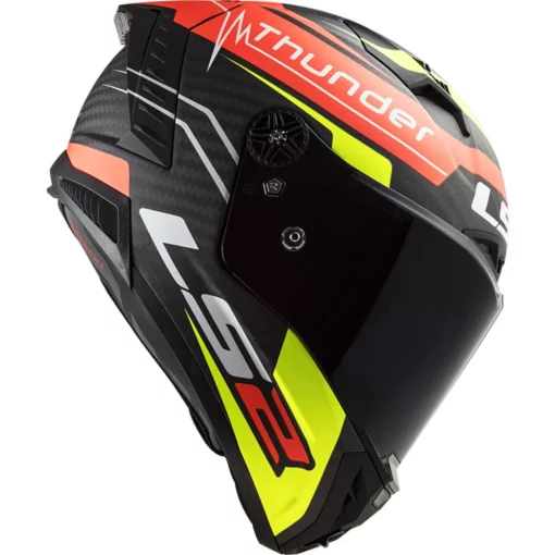 LS2 FF805 Carbon Racing Attack Matt Red Hi Viz Yellow Helmet 4