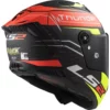 LS2 FF805 Carbon Racing Attack Matt Red Hi Viz Yellow Helmet 5