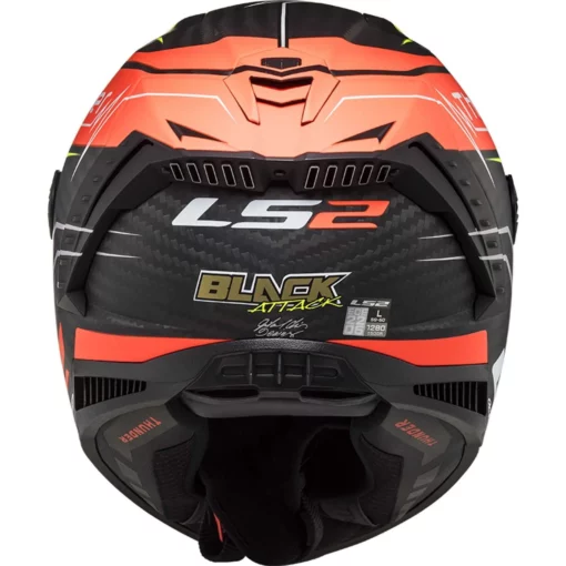 LS2 FF805 Carbon Racing Attack Matt Red Hi Viz Yellow Helmet 6