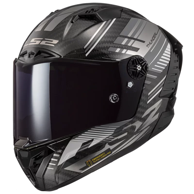 LS2 FF805 Carbon Vol Gloss Black Grey Helmet 1
