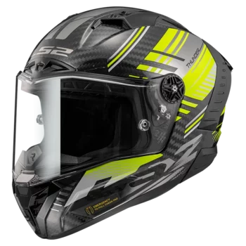 LS2 FF805 Carbon Vol Gloss Black Hi Viz Yellow Helmet 1