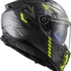 LS2 FF811 TechBot Gloss Titan Black Hi Viz Yellow Helmet 2